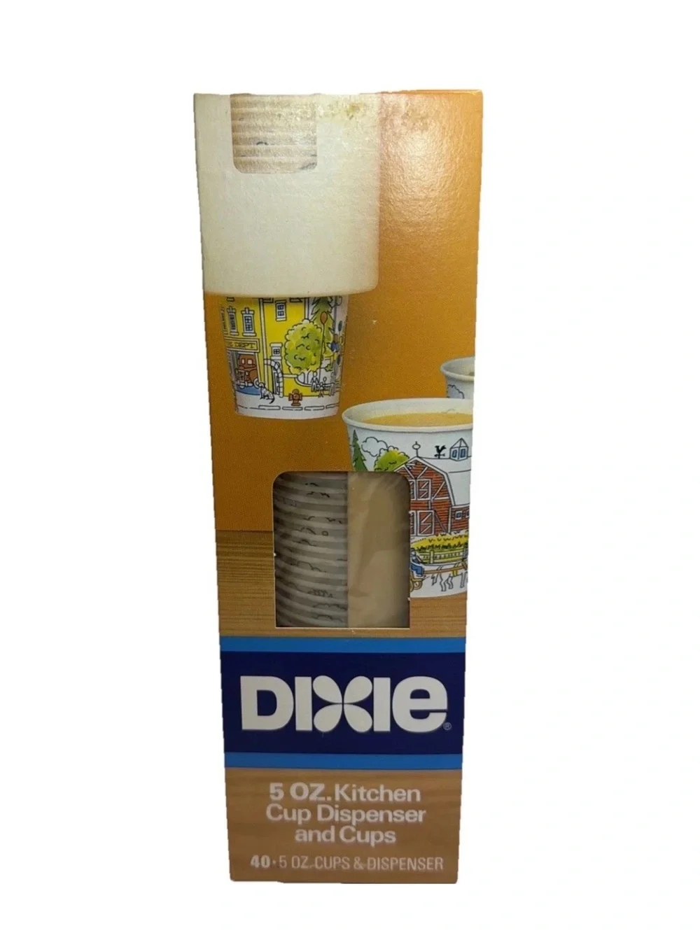 Sealed Vintage DIXIE Cup Dispenser and Cups 1983 Pathways Wall Mount 5 oz New